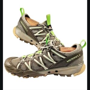 Merrell Womens 9 Vibram Grey Green Outdoor Hiking Water Trail Shoe J49078